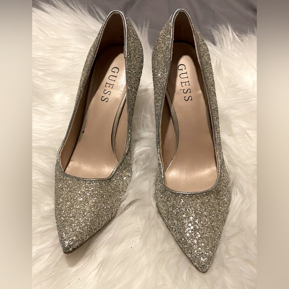 Guess silver glitter stiletto